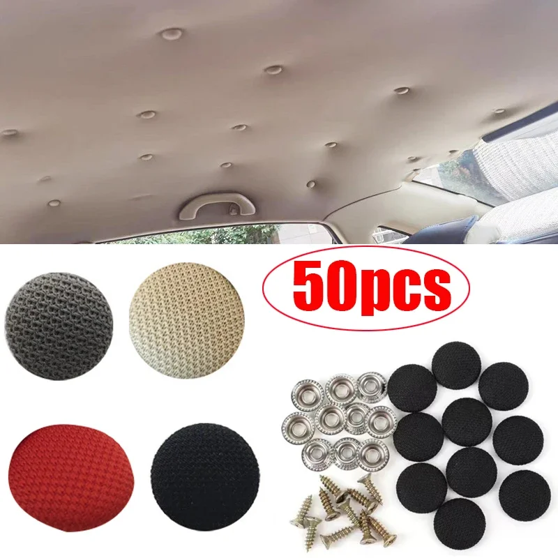 50Pcs Car Roof Fasteners Cloth Fall Off Repair Ceiling Buckles Roof Cloth Drooping Fixing Screw Buckle Headliner Rivets Retainer