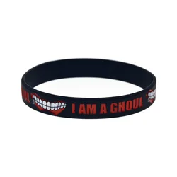 1 PC I Am A Ghoul Silicone Bracelet Anime Wristband Best Gift for Friends 1/2 Inch Wide Black