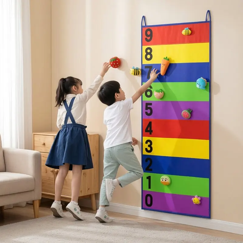 Tapis de saut pour enfants, entraîneur de saut en hauteur, jouet stimulant la croissance, jeu sportif ludique avec numéros, règle de mesure de hauteur, activité intérieure et extérieure