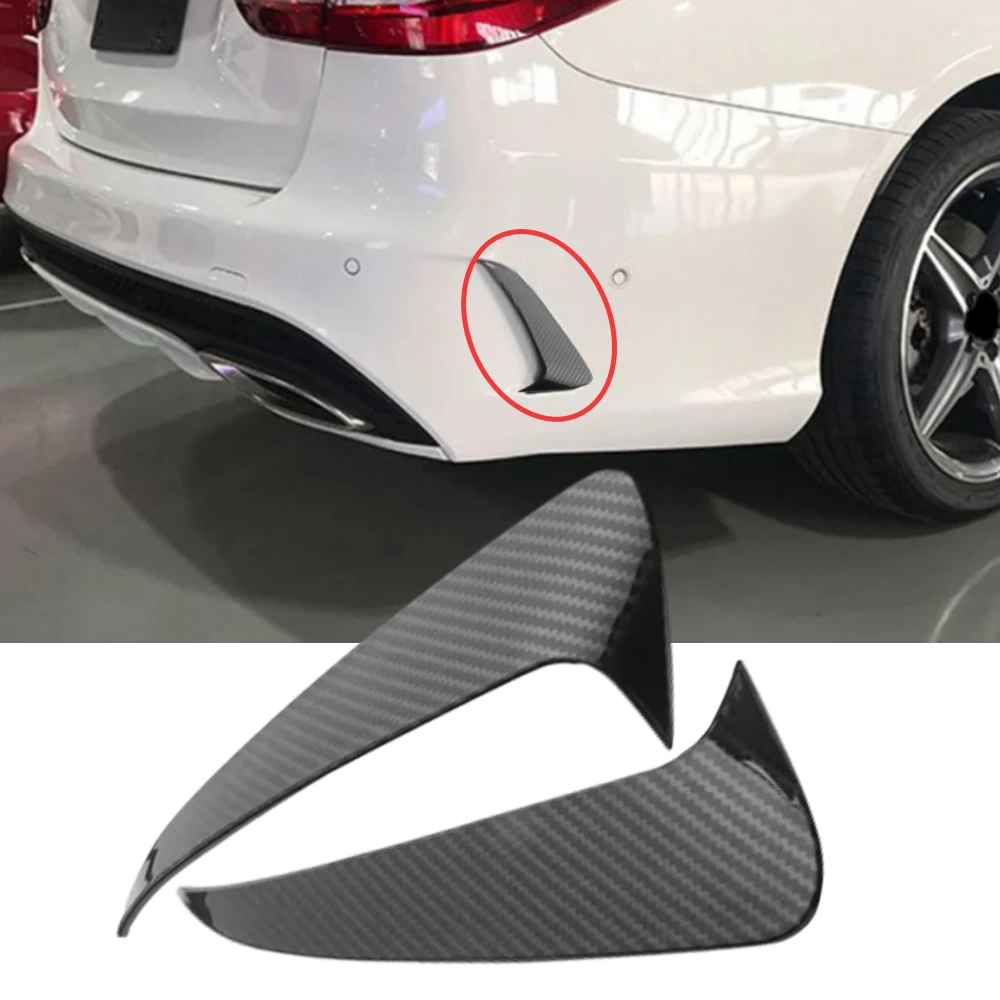 2Pcs Car Rear Bumper Splitter Side Spoiler  Air Vent Cover Trim For Mercedes-Benz C-Class Estate S205 C180 C200 AMG 2015-2021