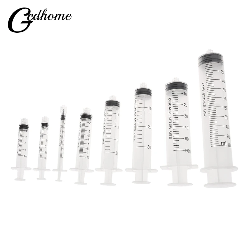 10pcs Luer Lock Syringes 1/2/3/5/10/20/30/5/100ml Plastic Syringe Nutrient Syringe Tools Sampler Measure Tool Parts