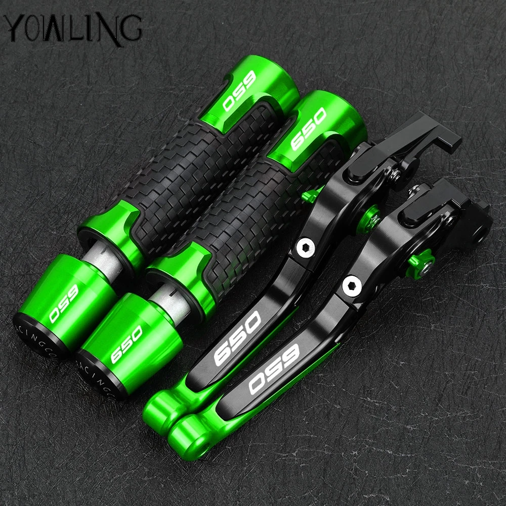 Motorcycle Adjustable Brake Clutch Levers Handlebar Grips ends For KAWASAKI NINJA 650R 2017 2018 2019 2020 2021 2022 2023 2024