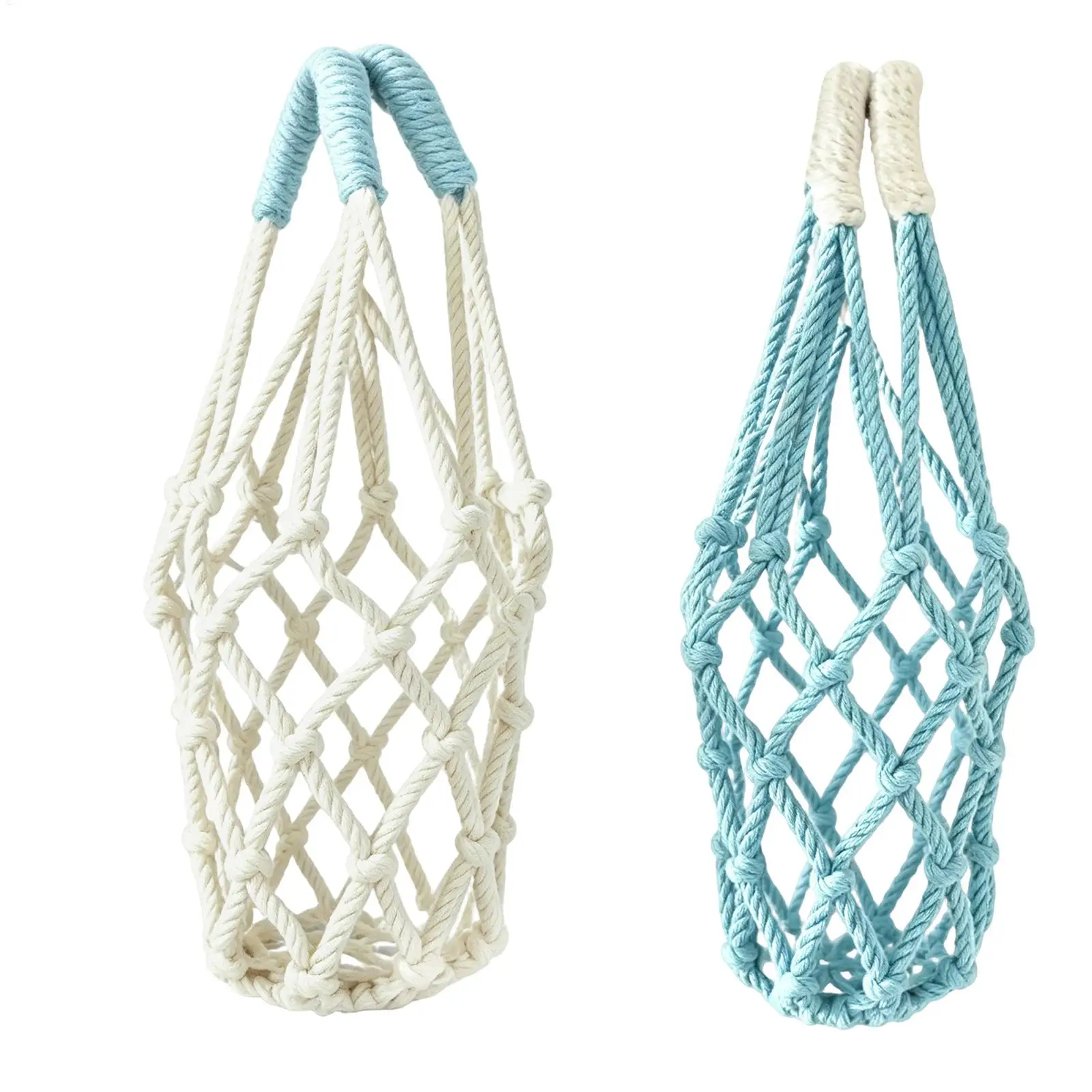 Handwoven Water Bottle Pouch Mesh Carrier Bag Reusable Holder for Coffee Travel Commuting Camping Vacation Outdoor Shopping