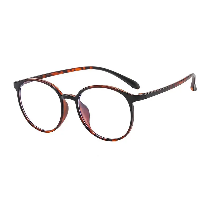 Literary and artistic large frame plain face round frame fashionable large face slimming appearance pure desire cool brown L6814