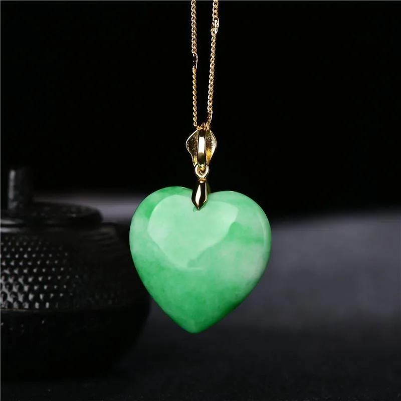 

Jade Dry Blue Heart Pendant Niche Fashion Women's Model