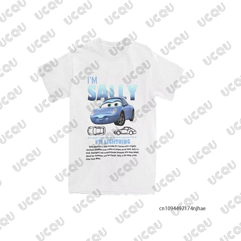 Women's Tracksuit Lightning Mcqueen and Sally Print Summer T-shirt+Pajamas Pants Sets Casual Couple Suit Fashion 2 Piece Outfits