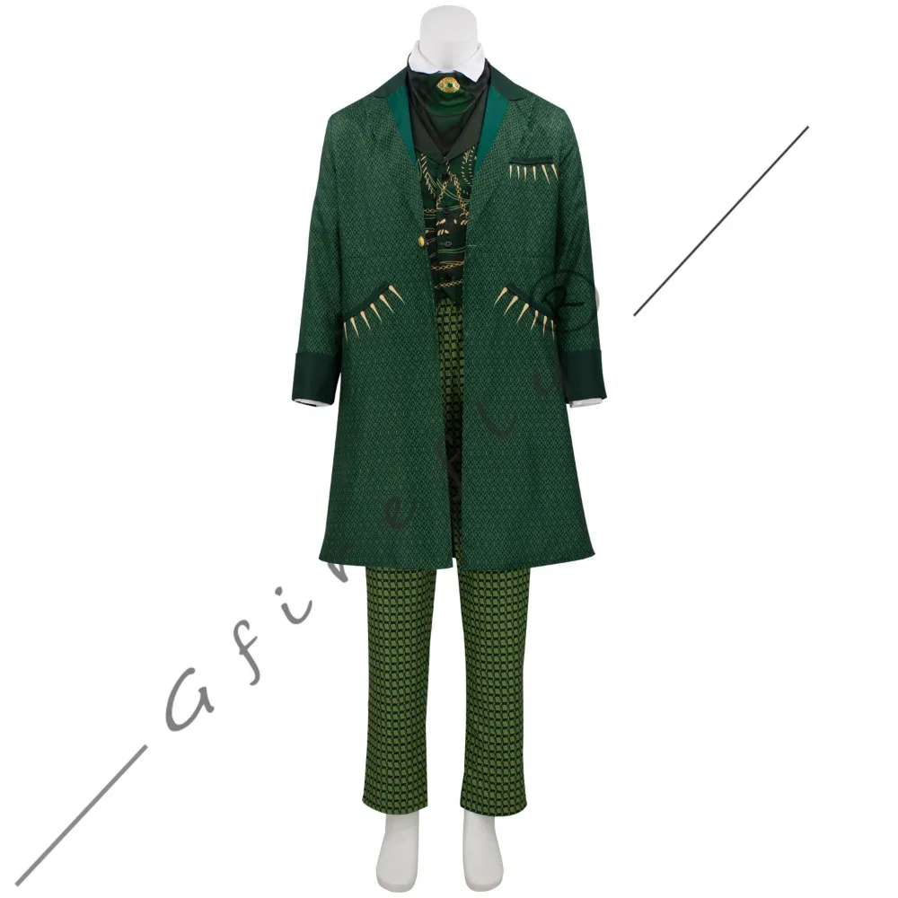 زي المعالج التأثيري نفس النمط من الملابس للفيلم مجموعة البدلة الخضراء ملحقات أداء الهالوين