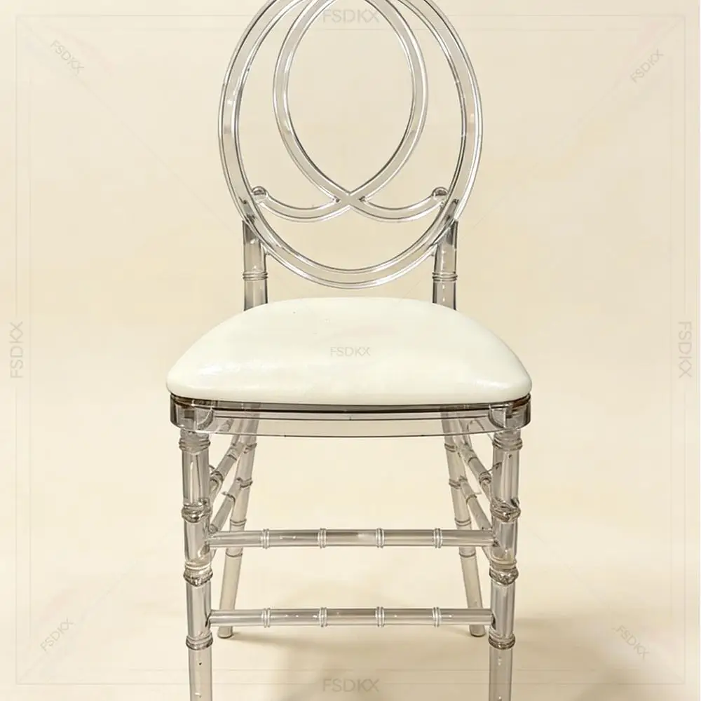 Transparent Crystal Resin Acrylic Bamboo Chair Modern Detachable Clear Chair Outdoor Dining Hotel Furniture Durable Wedding