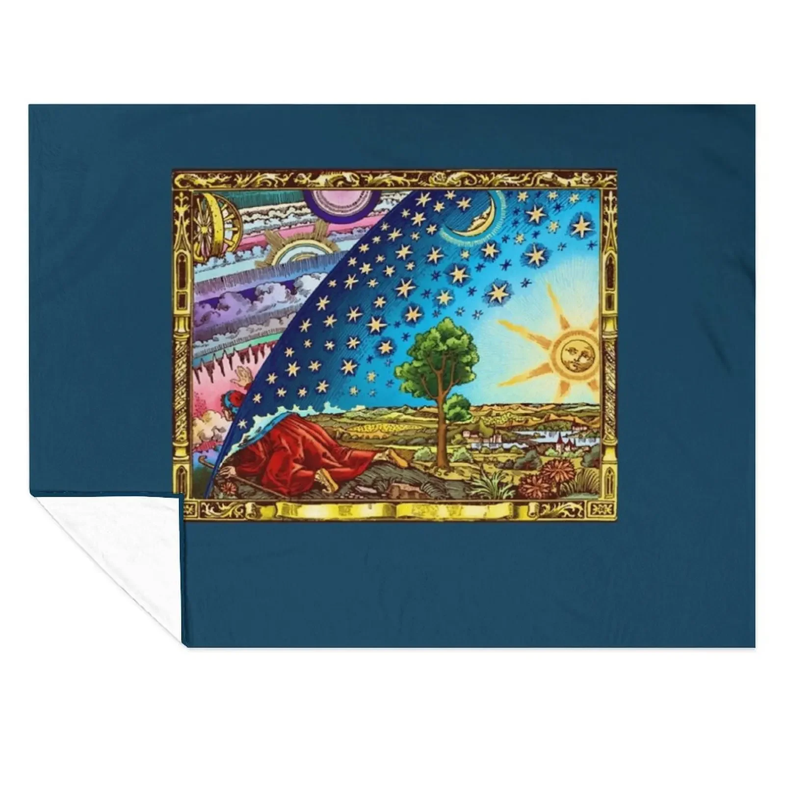 

Flammarion Woodcut Flat Earth Throw Blanket Heavy Tourist Loose Comforter Blankets