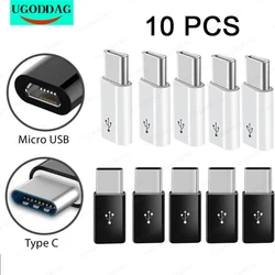 10PCS Adapter Micro USB To Type C Case Android Micro USB Connector To Type C For Huawei p30 LITE P40 Xiaomi mi 9 10 Pro Adaptors