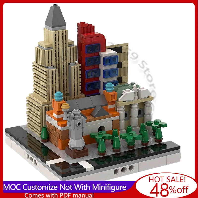 

621 PCS Building Brick Series New York New York Hotel for Mini Modular City Las Vegas MOC Customize DIY Boys Toy Birthday Gift