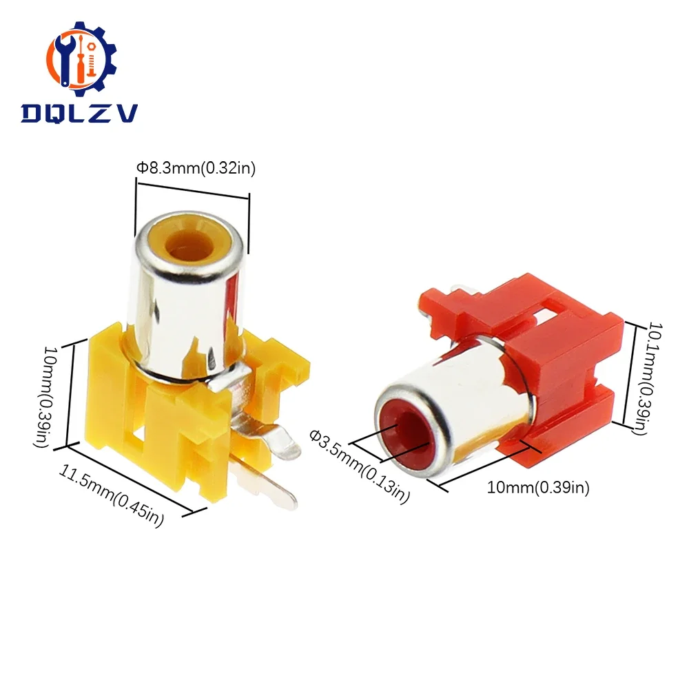 RCA Socket 2-pin AV Same Core Socket PCB Welded Audio And Video Lotus Base Av-8.4-5