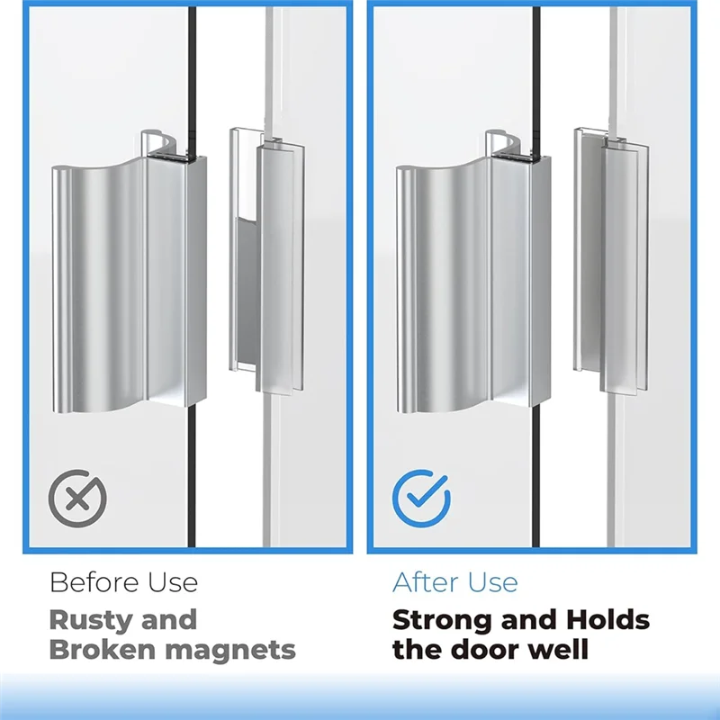 

A31Z-Shower Door Magnet 3Inch Frameless Shower Door Handle With Metal Strike And Magnet For Swing Glass Shower Doors