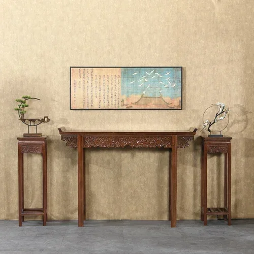 FG10Hall Altar Combination a Long Narrow Table Buddha Table Solid Wood Altar Elm Antique in Ming and Qing Dynasties