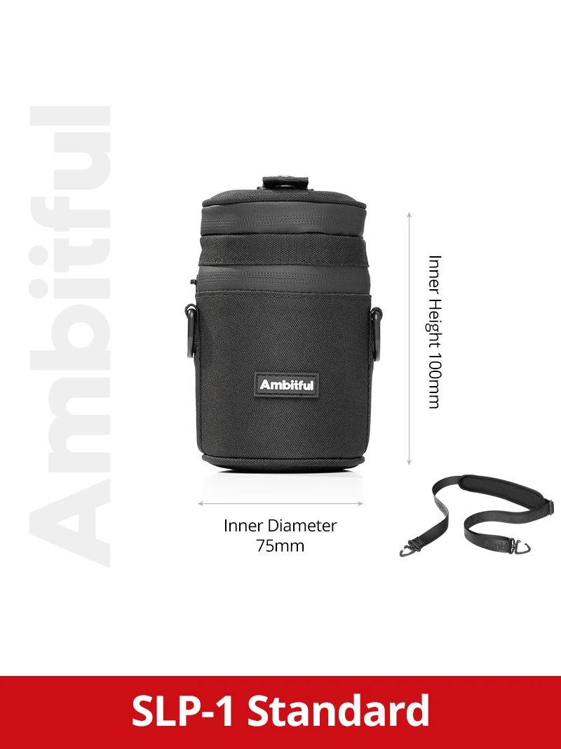 NIEUWE AMBITFUL Camera Lens Tas Tasje met S M L XL Maat voor Canon Sony Nikon DSLR Camera Lens Barrel Case met Haak
