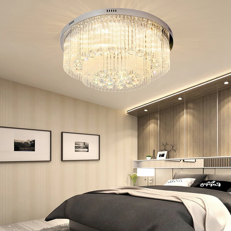 Plafonnier LED en Clip Chromé au Design Moderne, Luminaire Décoratif de Plafond, Idéal pour un Salon ou une Maison