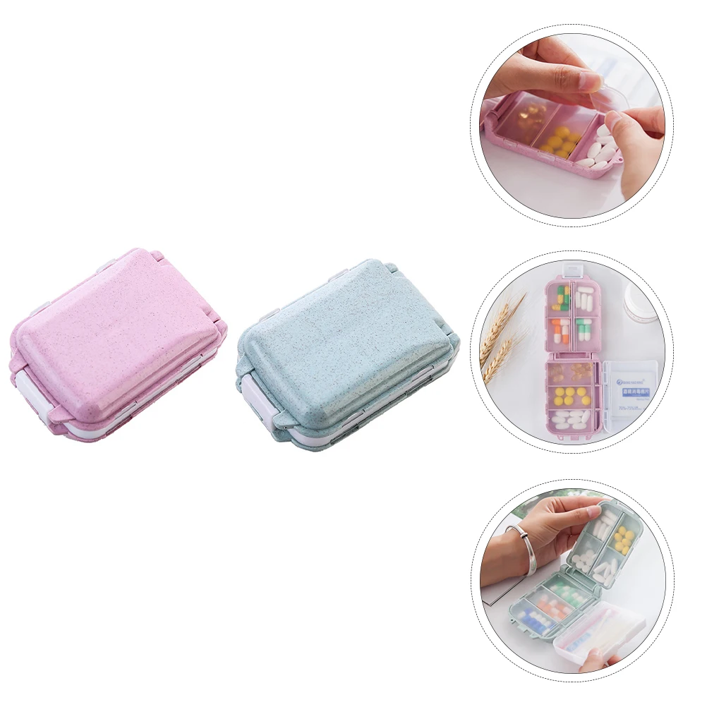 

2 шт. портативный органайзер для хранения лекарств 3-слойный пылезащитный дорожный ящик для таблеток легкий компактный пластиковый контейнер для ежедневного использования