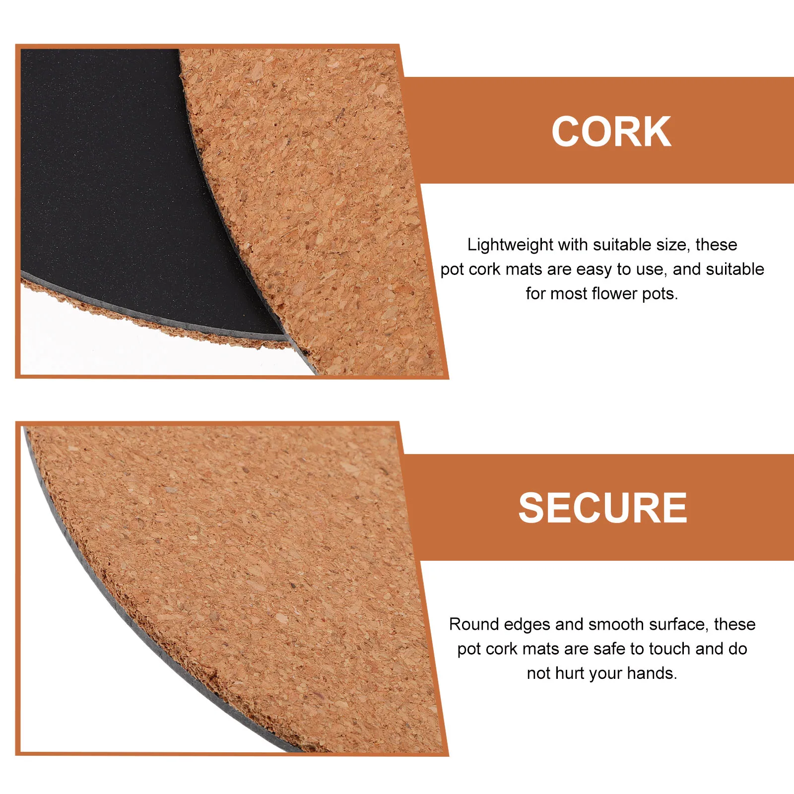 

10pcs Round Plastic Flowerpot Cork Mat 6Inches 150mm Coaster Plant Pot Pad Garden Accessories Lightweight Durable AntiLeak