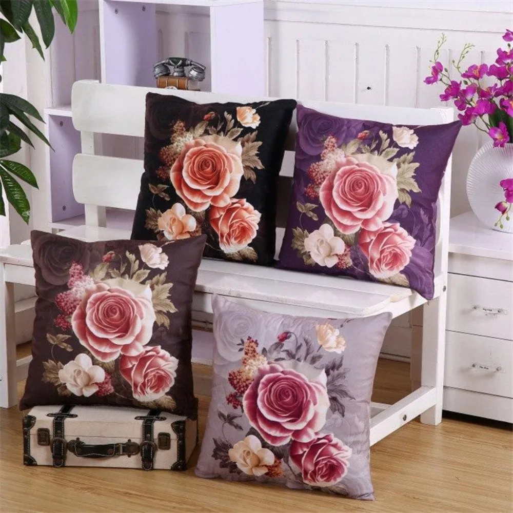 CIFBUY Peony Cushion Cover Decorative Throw Pillow Case for Sofa Car Home Textiles