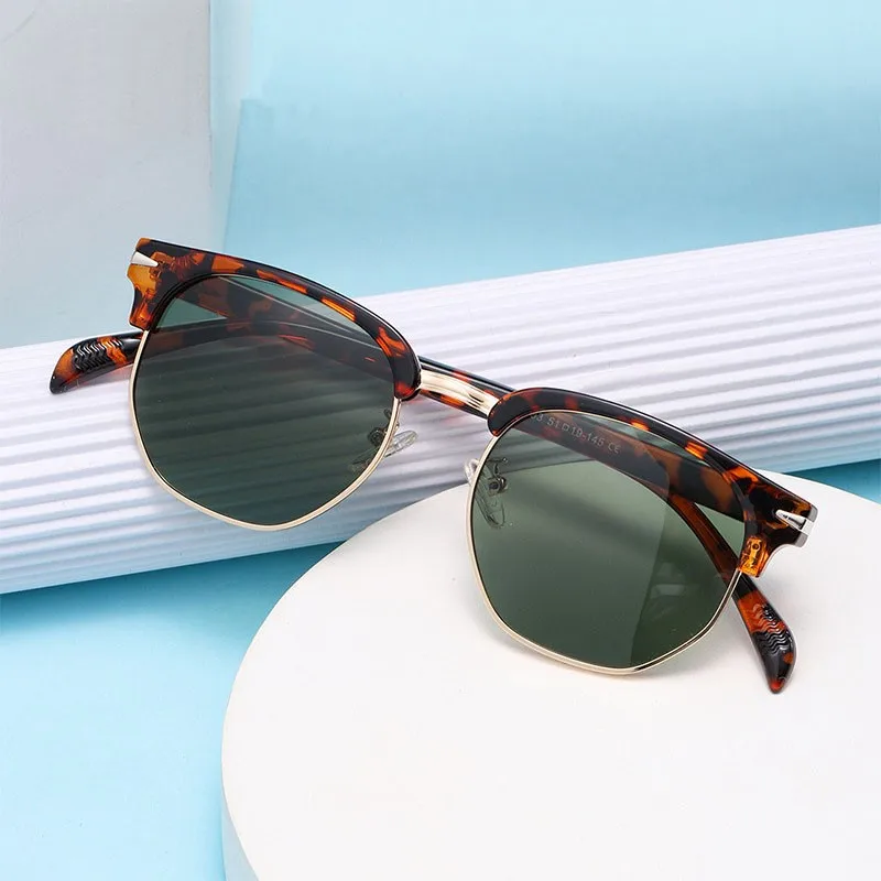 Half Frame Polarized Sunglasses for Men Women 2026 Vintage Popular Fashion Square Designer Sun Glasses Shades Driving Eyewear image 4