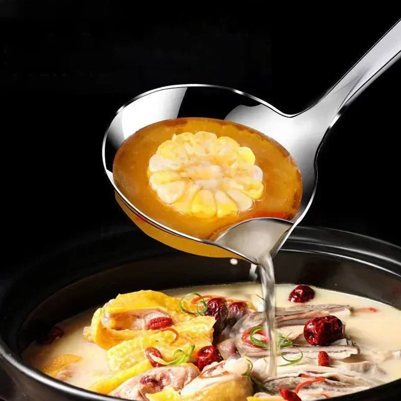 Cucchiaio per olio in acciaio inossidabile, cucchiaio per schiumarola, cucina, salsa, zuppa, yogurt, colino, accessorio da forno essenziale