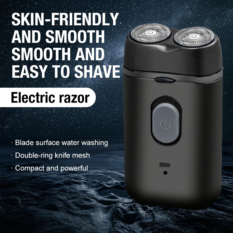 Men Shaving Tool Usb Rechargeable Portable Electric Shaver for Men Waterproof Mini Travel Rotary Razor