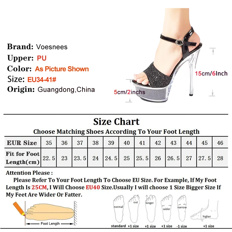 Shiny Sequins Sandals 2024 Summer Women 15CM Party High Heels Waterproof Platform Stage Show Sandals Nightclub Pole Dance Shoes