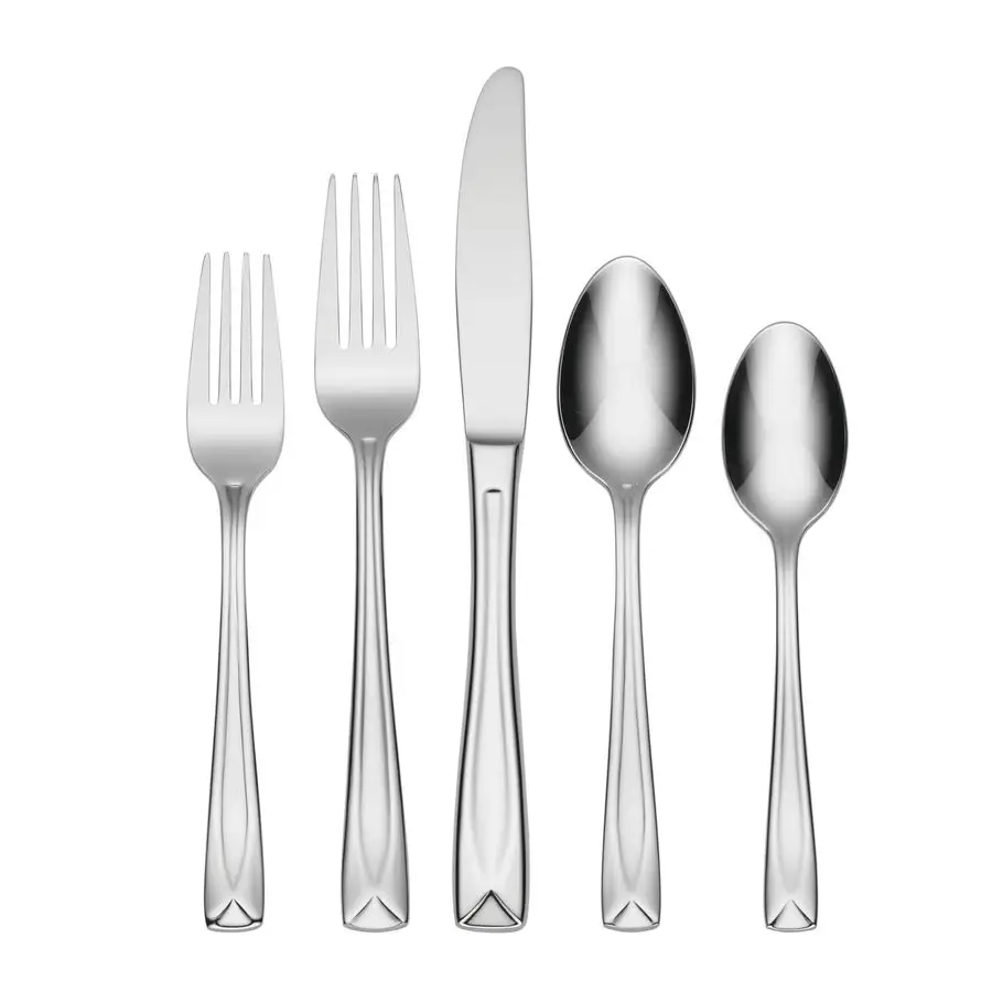 

Lincoln 20 Piece Everyday Flatware, Service for 4, 18 0 Stainless Steel, Silverware Set, Dishwasher Safe, Silver