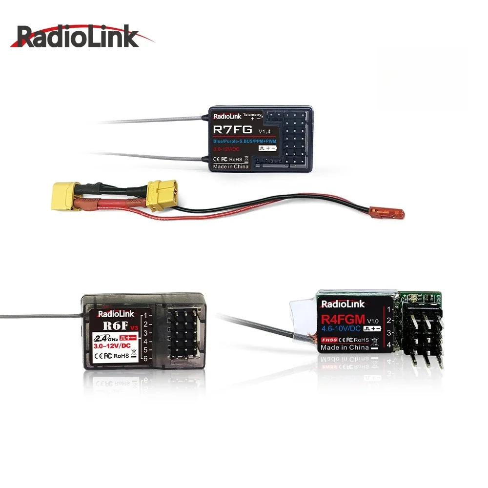 Radiolink 2.4GHz R7FG R8FG R6FG R6F RC Receiver Built In Gyro For RC Car Boat Compatible With  RC6GS T8FB T8S RC8X Transmitter