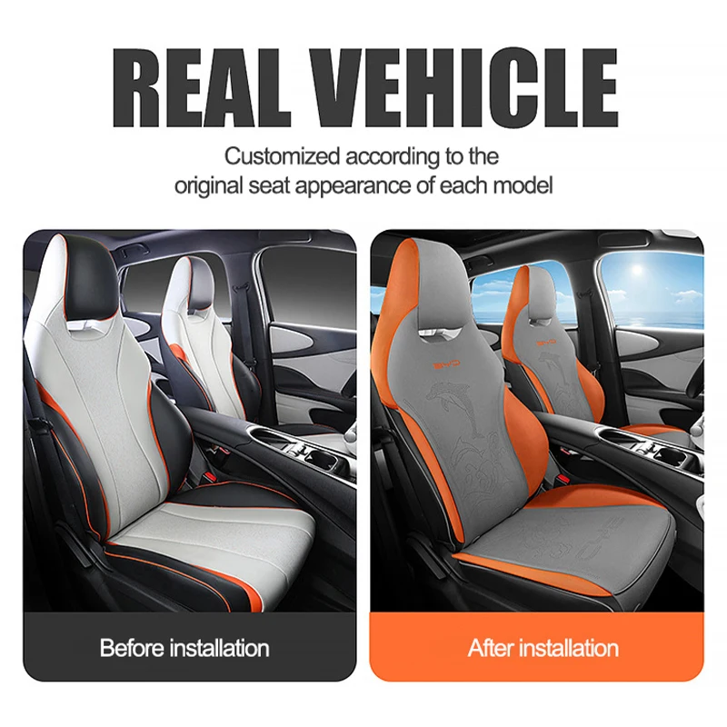 High Auto Car Seat Cushion Cover for BYD Dolphin Four Seasons Universal Half Package Seat Aviation Turn Fur