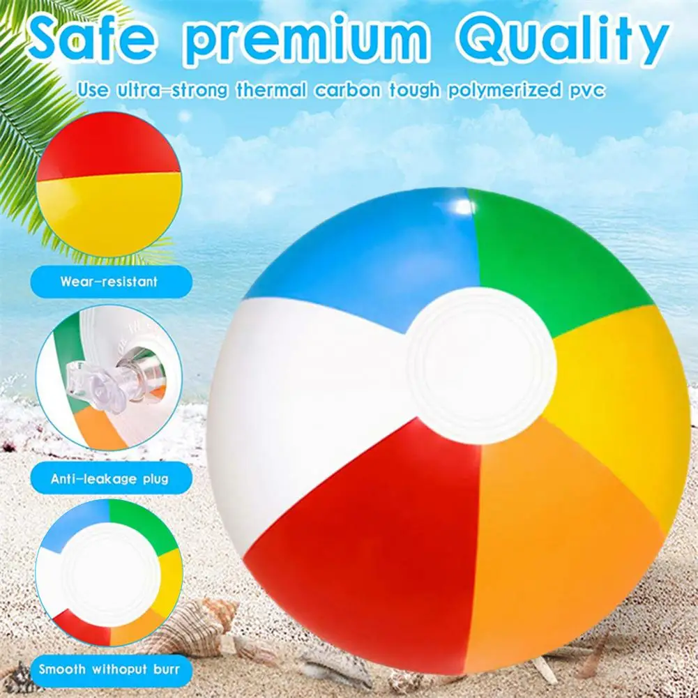 Palline da spiaggia estive facili da gonfiare pallone da spiaggia palline da spiaggia colorate arcobaleno per bambini divertenti giochi d'acqua giocattoli festa estiva