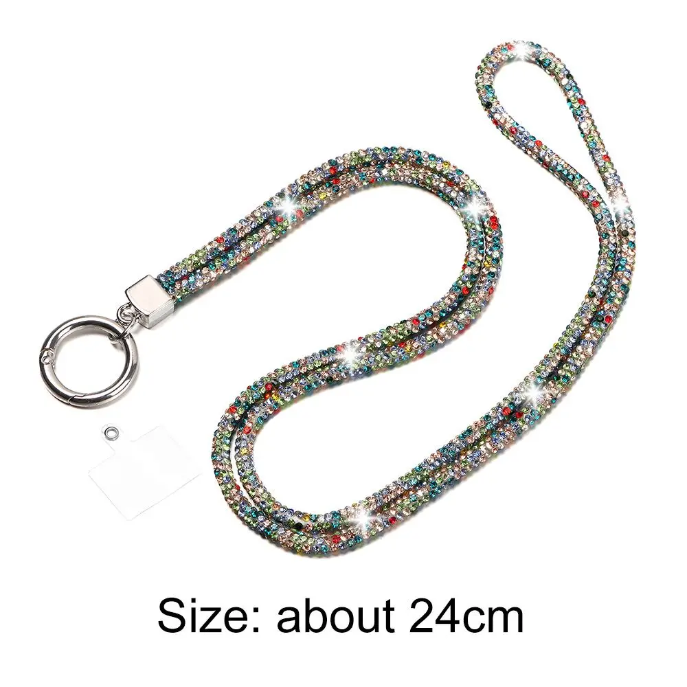 Glitter Bright Bling Bling Keychain Diamond Crystal Anti-lost Rope Chain Straps Rhinestone Phone Lanyard Hanging Cord