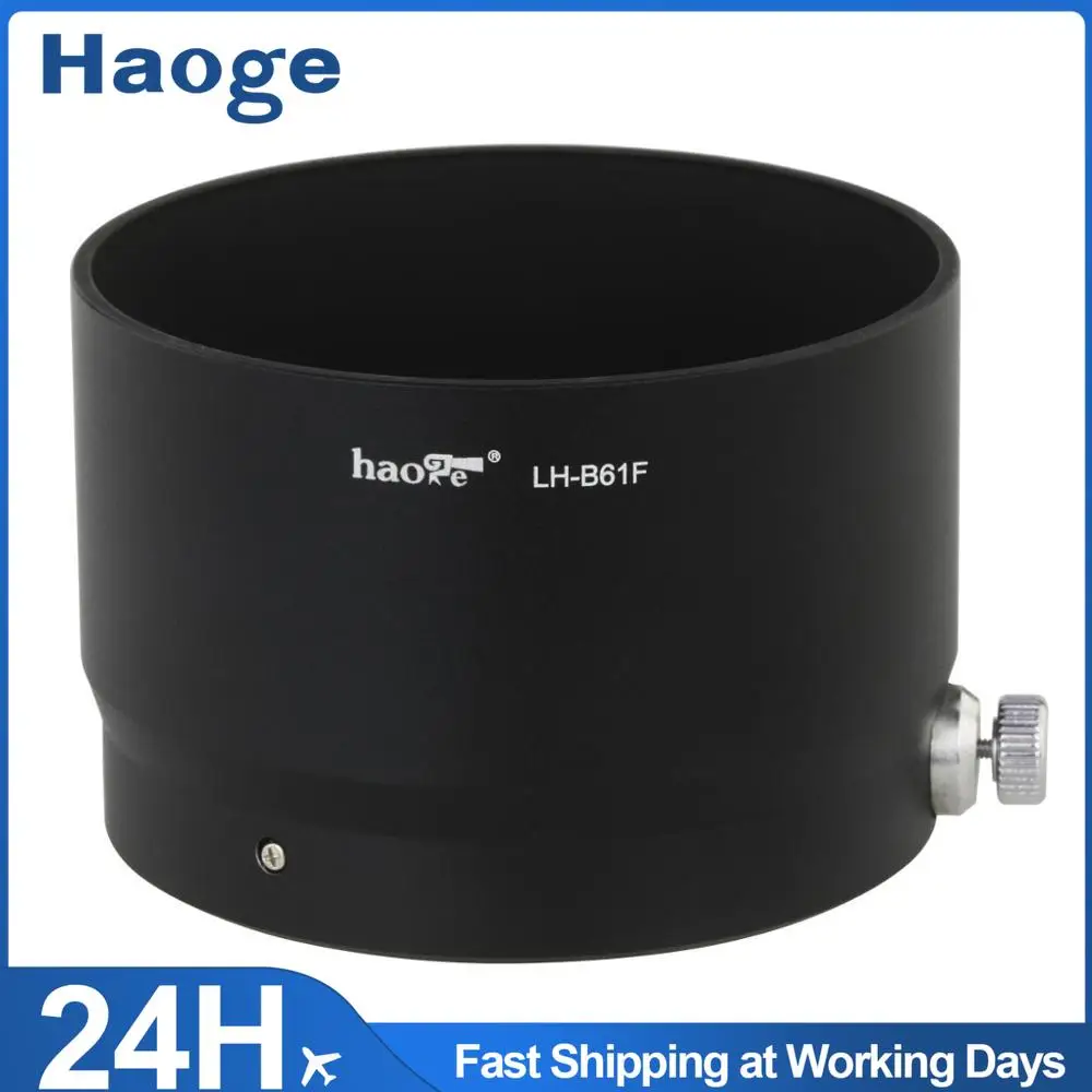 Haoge LH-B61F Metal Lens Hood Shade for Olympus M.ZUIKO Digital 75mm F/1.8 Lens Black