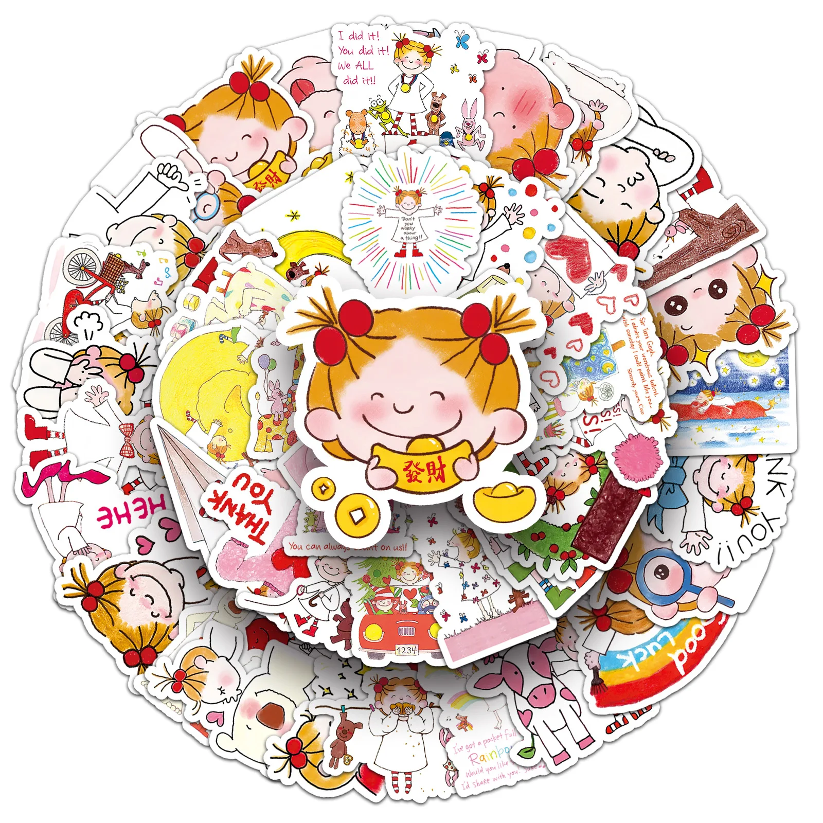 10/30/50PCS COCO Girl Stickers Cute Girl Graffiti Decals Cartoon Decoration Fridge Luggage Laptop Guitar Car Bike Decal Kids Toy