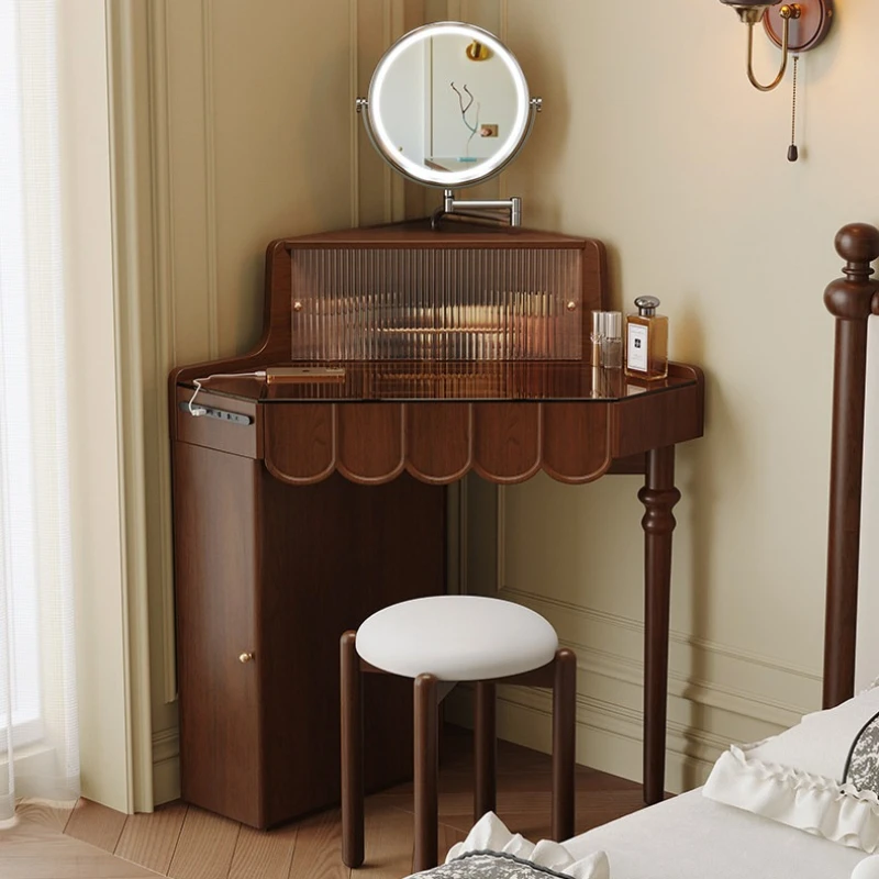 

Interior Corner dressing table space saving small apartment Makeup vanity multi-functional tocador maquillaje bedroom furniture