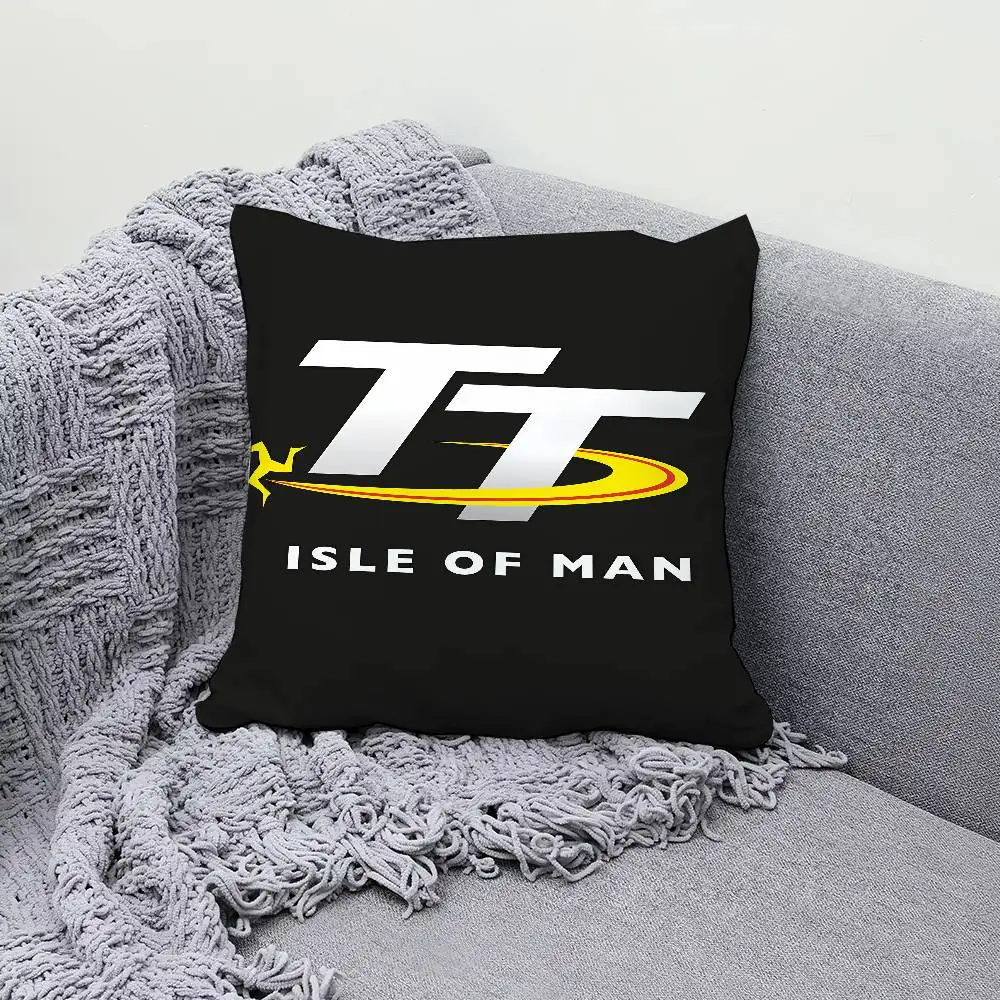 I-Isle Of M-Man TT Motorcycle 30x30cm 45x45cm Pillow Case Decor Protective Covers Comfortable Soft For Sofa Living Room Home Off