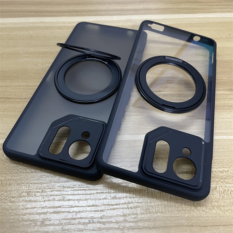 Capa Magnética para ASUS ROG Phone 9 Pro com Suporte de Anel MagSafe, Tampa Traseira Transparente Fosca para ROG 9 Phone9, Bumper à Prova de Choque