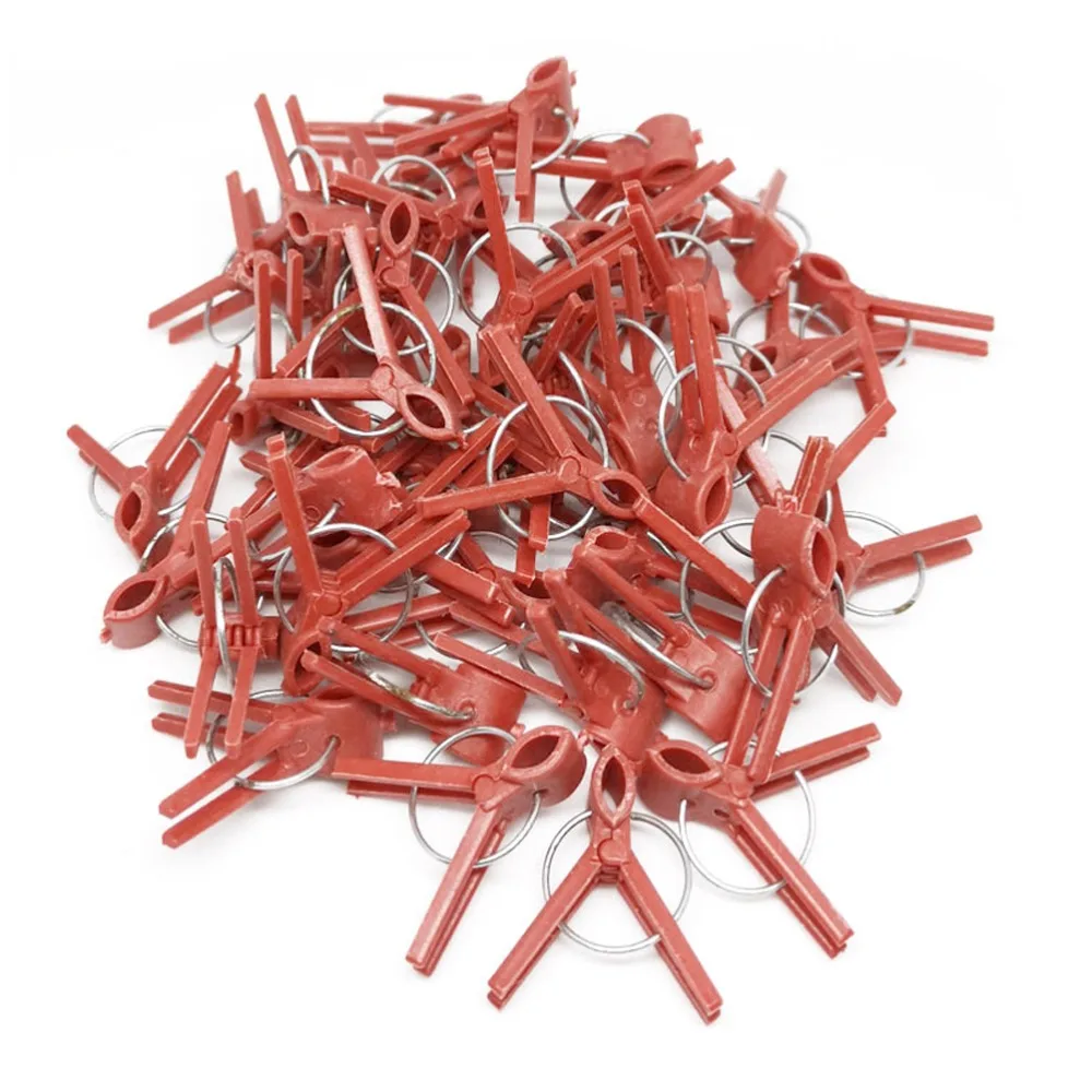 200PCS Universal Plant Grafting Clips Plastic Red Garden Clamps Fixing Connects Curved Mouth Compact Garden Plant Clips