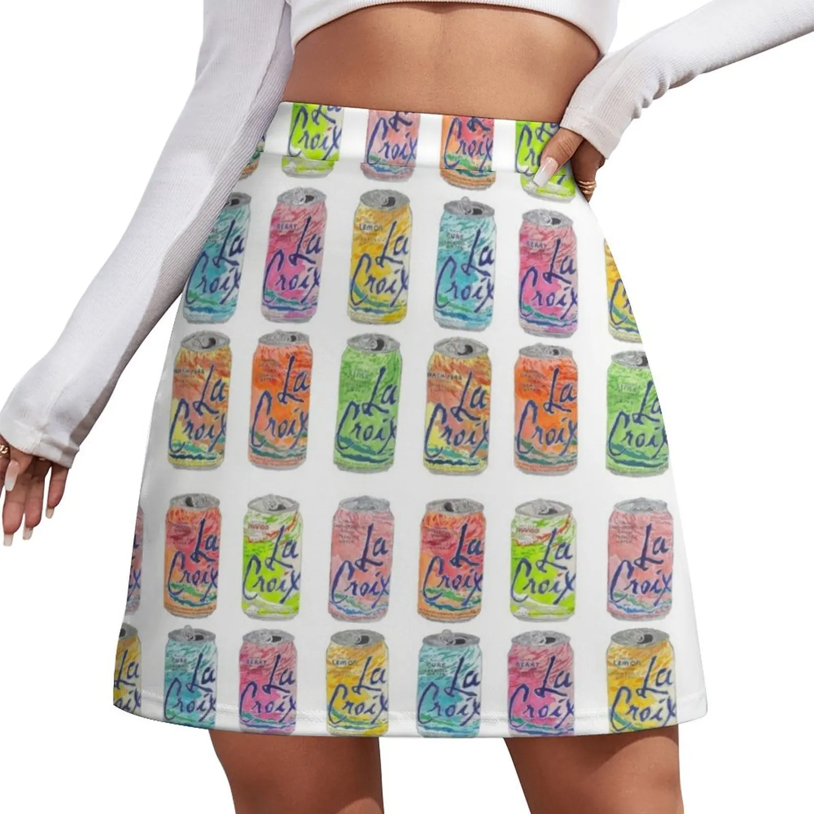 

La Croix Cans Mini Skirt Woman clothing kawaii clothes micro mini skirt extreme midi skirt for women