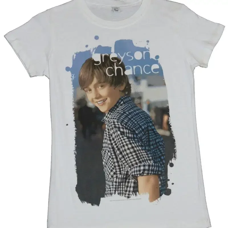 Grayson Chance Girls Juniors T Shirt Cute Head Turned Photo Pic