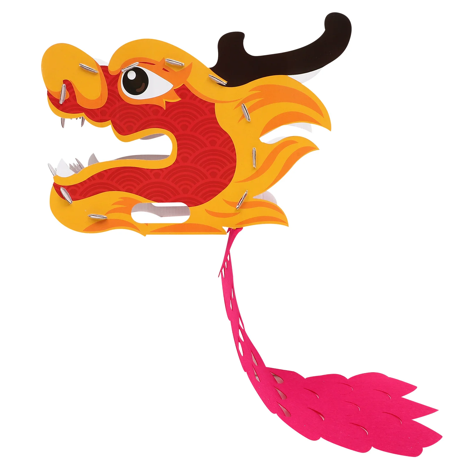 1Set Wearable DIY Paper Dragon Head for Kids Creative Dragon Head Decoration Kindergarten Home Activity Enhancing Hands-on