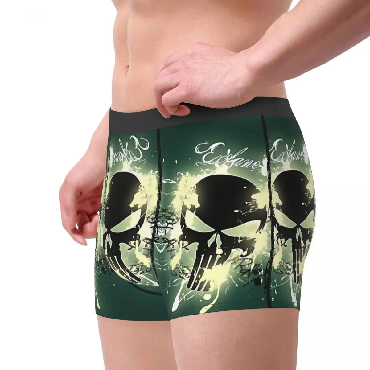 Personalizzato Maschio Divertente Punisher Cartoon Design Biancheria Intima Fumetti Trendy Supereroe Boxer Slip Pantaloncini Traspiranti Mutandine Mutande