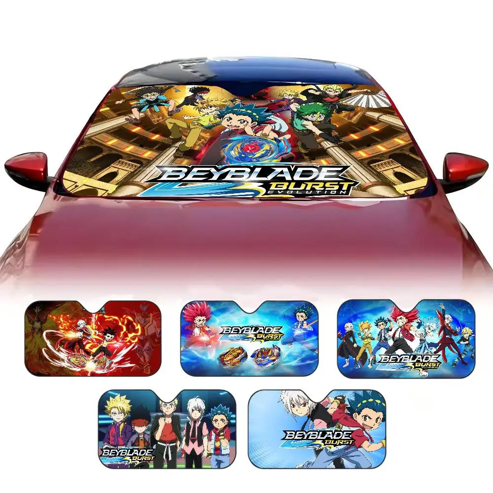 Beyblade Cartoon Anime Windshield Sunshade Anime Cute Car Front Windshield 70x130cm Sun Visor Heat Reflector