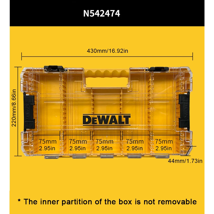 Imagem -03 - Dewalt-case Resistente para Chave de Fenda Bit Parts Caixa de Armazenamento Case Vazio Acessórios da Ferramenta Elétrica N542474 Dt70839