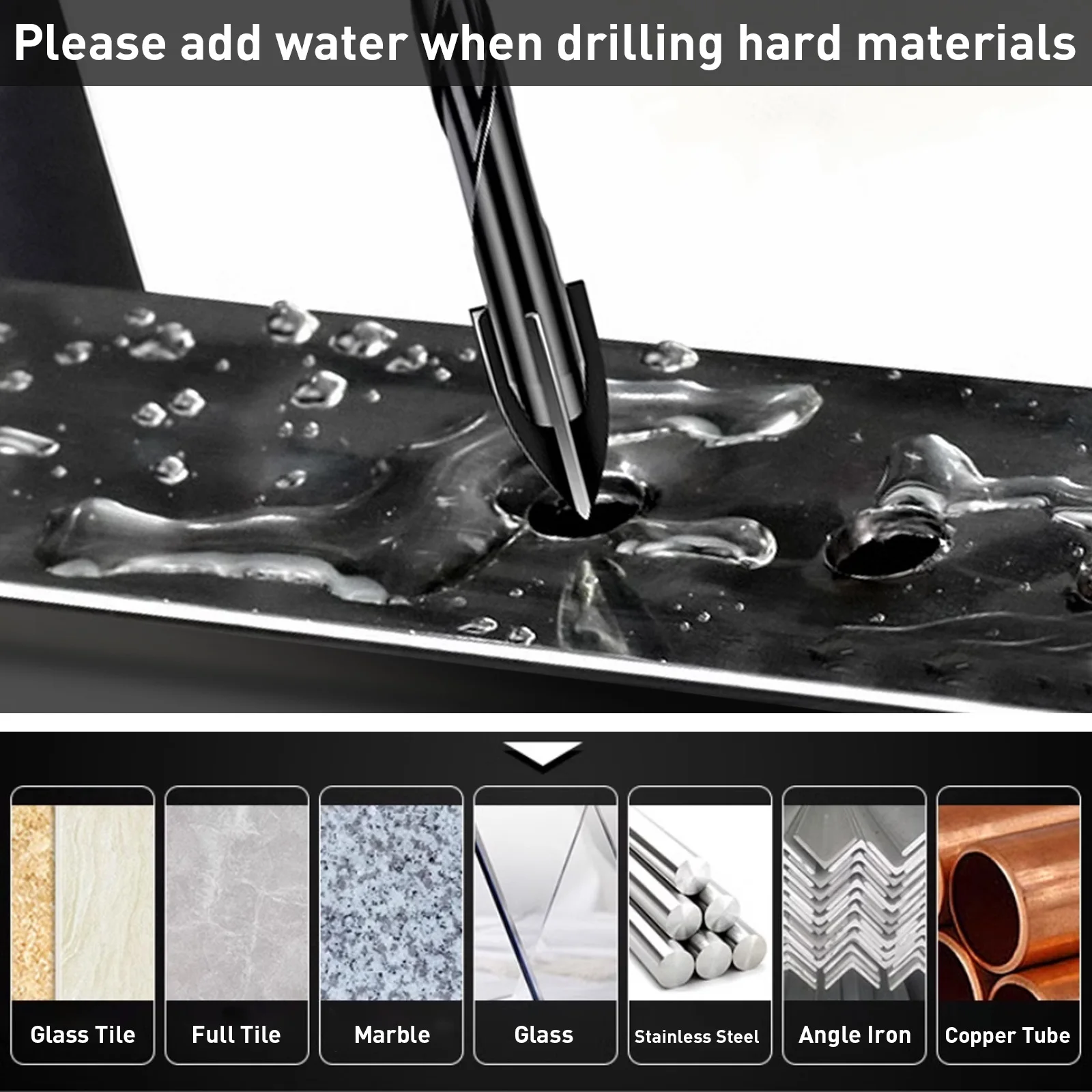 YURINWOO Juego de brocas cruzadas hexagonales de 8 piezas Perforación sin esfuerzo para azulejos, cerámica, vidrio, hormigón y cemento