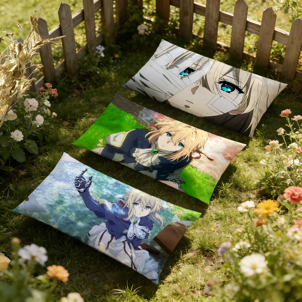 Anime V-violet E-evergarden cushion cover Rectangle Pillow Cover Home Sofa living Room Dorm bedside hogar Pillowcase party gift