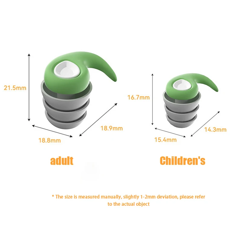 수면 소음 감소 플러그용 소음 차단 귀마개, 소음 방지 실리콘 방수 귀마개, 1 쌍