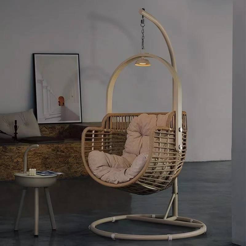 195X95CM Hanging Basket Rattan Chair Balcony Indoor Noon Break Bird's Nest Chair Swing Outdoor Cradle Hanging Chair