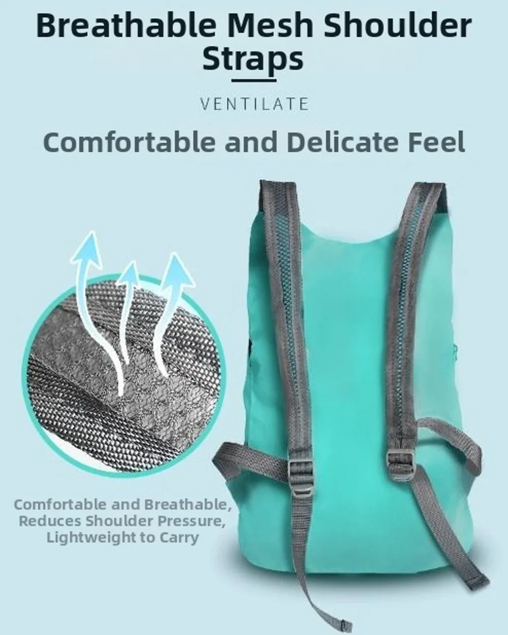 Hochwertiger, verstaubarer 20-Liter-Rucksack, leicht, ultraleicht, praktischer Reise-Tagesrucksack, faltbare Outdoor-Tasche für Männer und Frauen – Detail 5