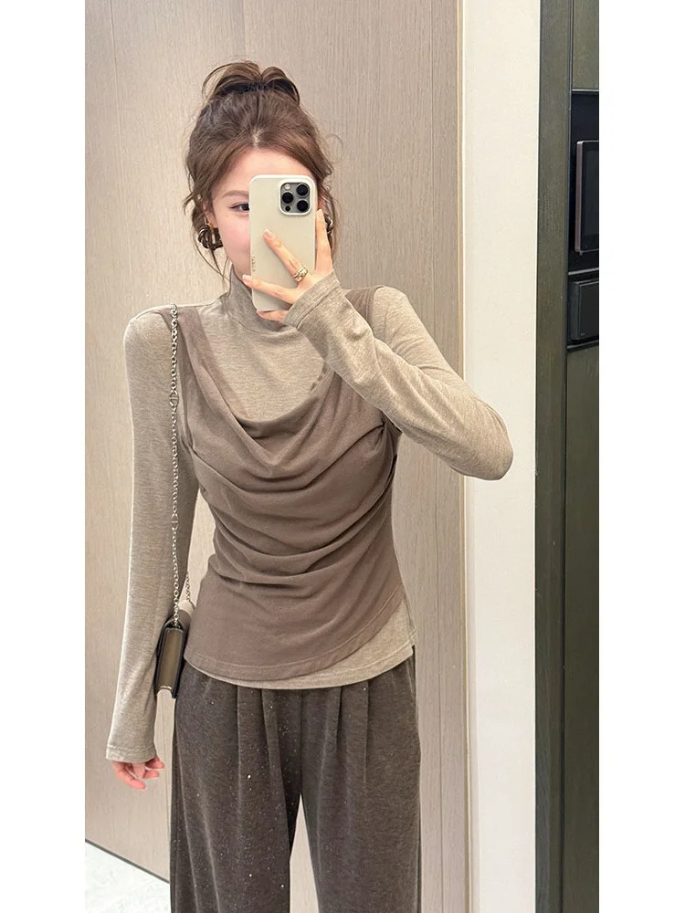 

Вязаный свитер Wang Diding с высоким воротом: мягкий, уютный, приталенный, ветрозащитный, повседневный, женский, зимний, модный